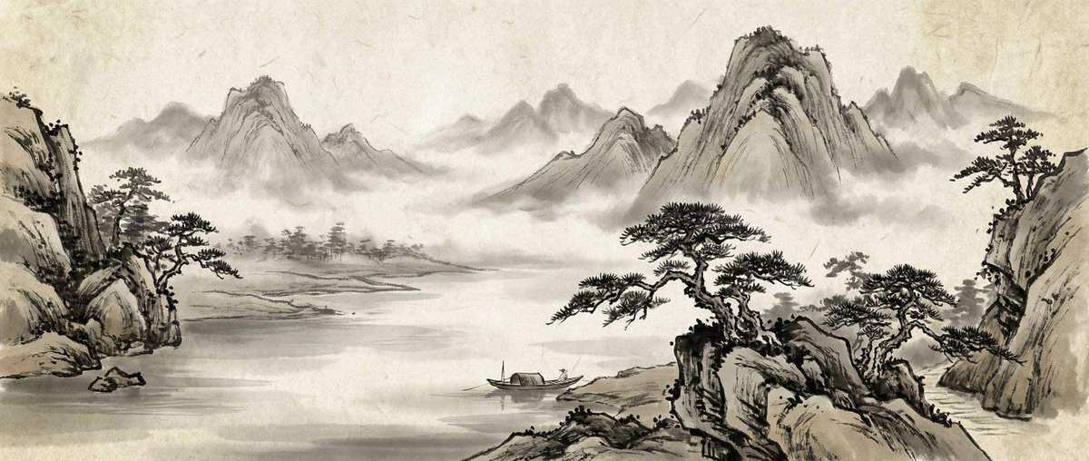 足球博彩 - 水墨山水画背景